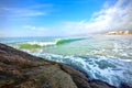 Ocean surf on the breakwater Royalty Free Stock Photo
